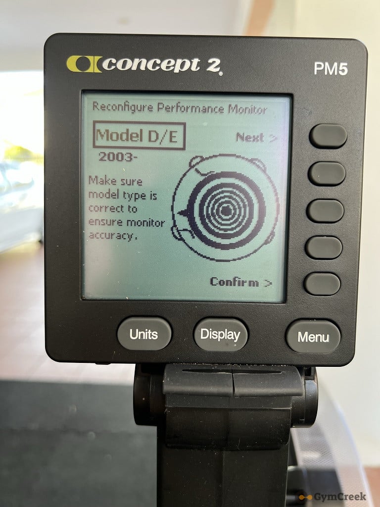 concept 2 rower reconfigure performance monitor