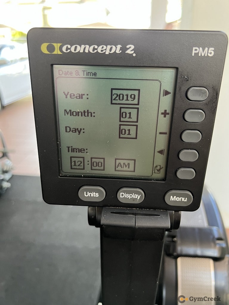 concept2 pm5 monitor after hard reset