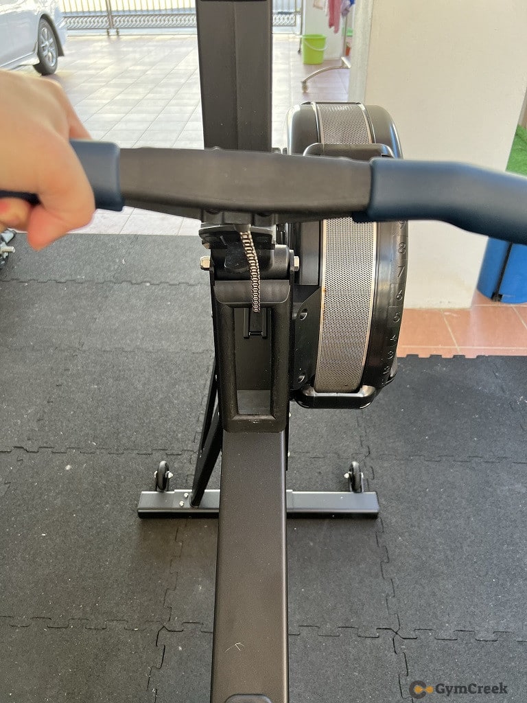 concept2 rower lift handle to the top