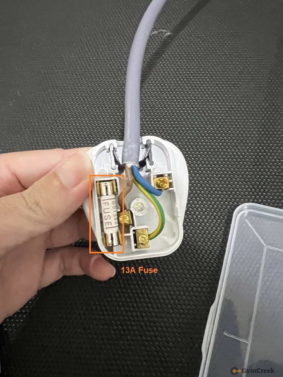 13A fuse inside power plug