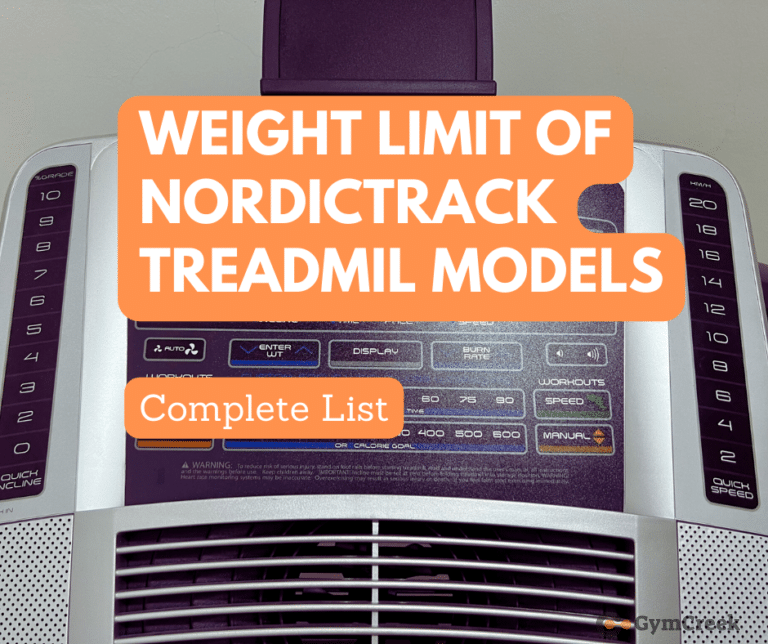 NordicTrack Treadmill Weight Limit Complete List on Specific Model