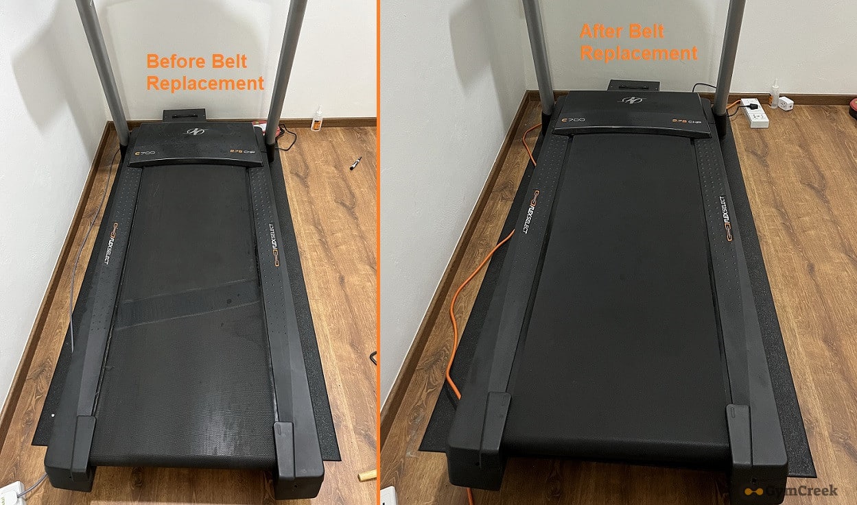 nordictrack treadmill before vs after belt replacement comparison