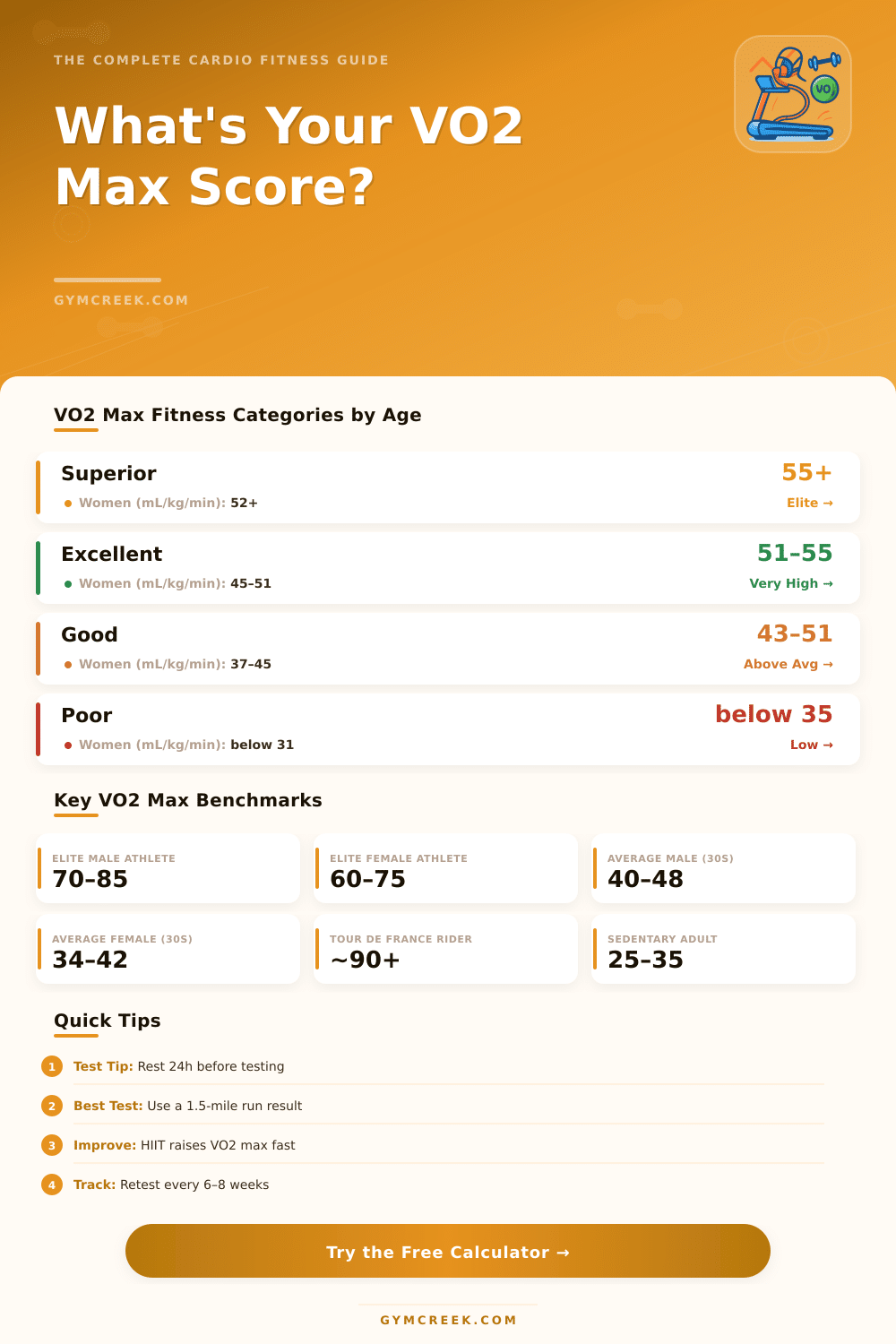 VO2 Max Calculator: Estimate Your Cardio Fitness Level