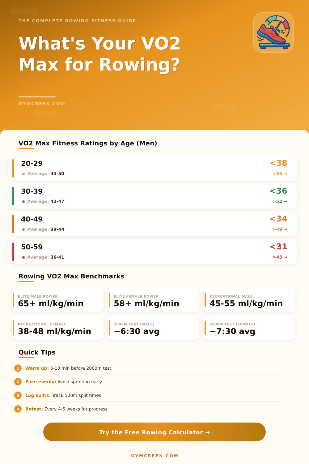 VO2 Max Calculator for Rowing – Estimate Your Aerobic Fitness