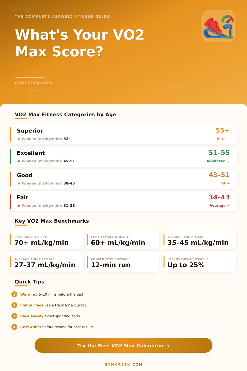 VO2 Max Cooper Test Calculator: Estimate Your Fitness Level