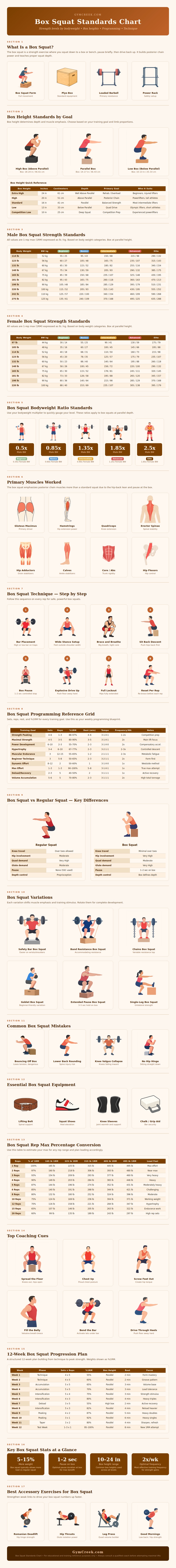 Box Squat Standards Chart