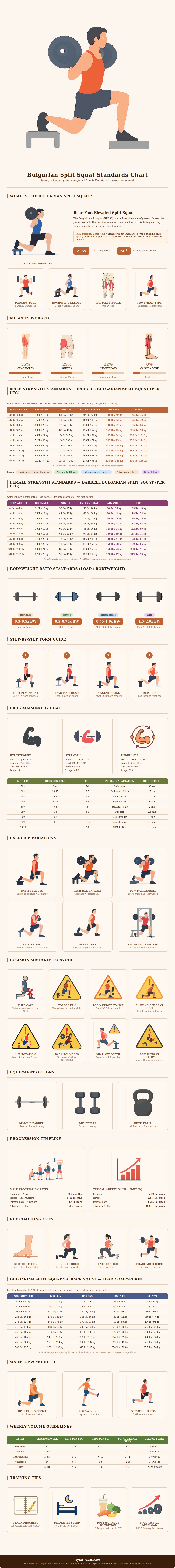 Bulgarian Split Squat Standards Chart