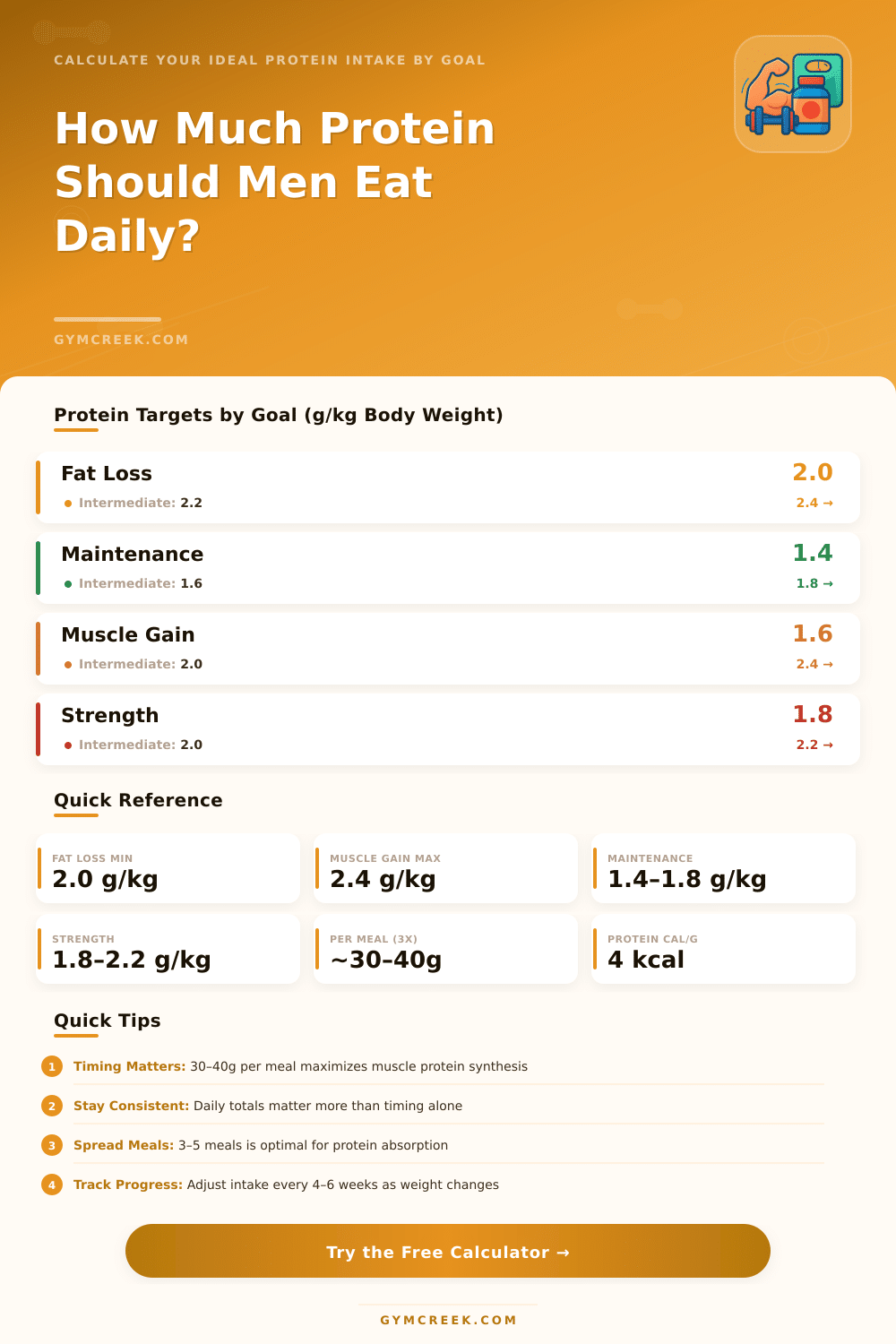 Daily Protein Intake for Men Calculator