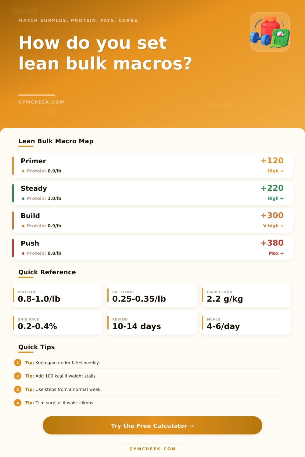 Lean Bulk Macro Calculator