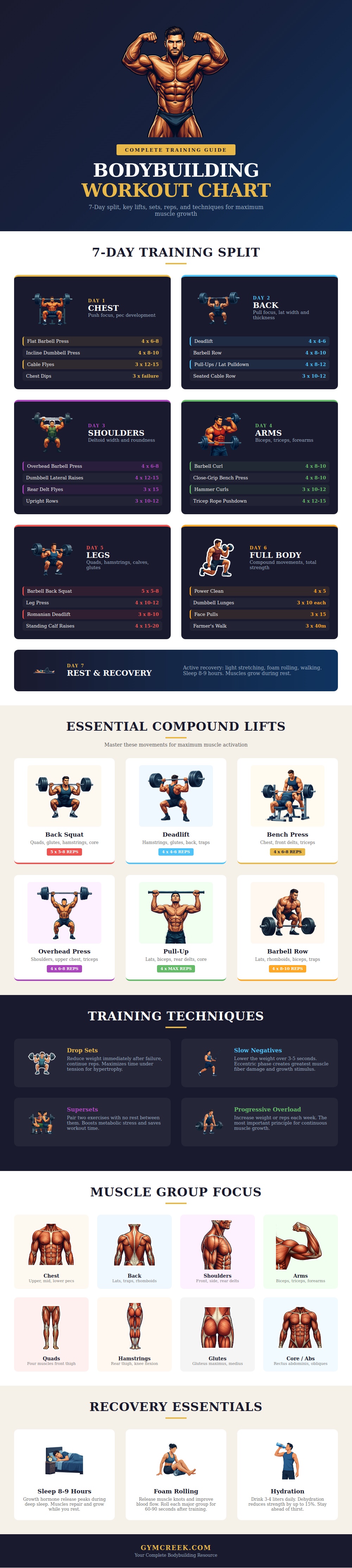 Bodybuilding Workout Chart
