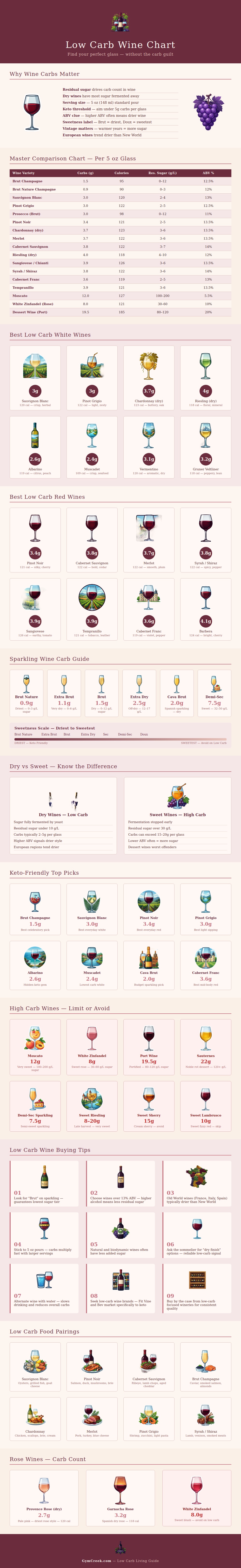 Low Carb Wine Chart