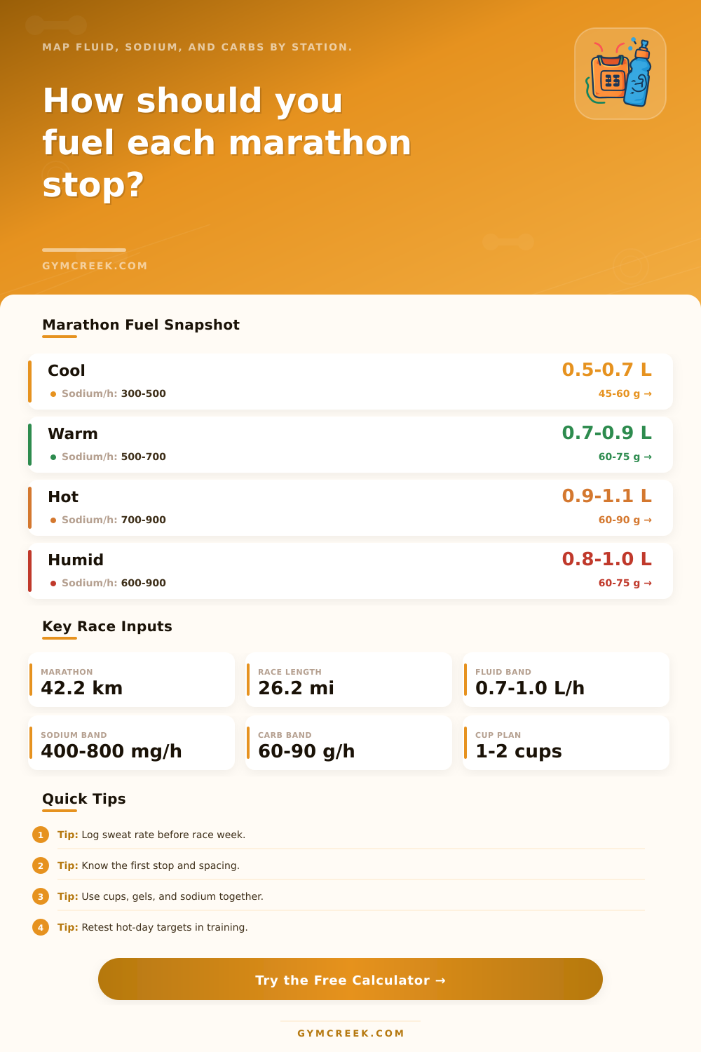Marathon Hydration Calculator