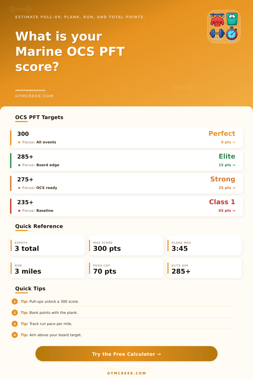Marine OCS PFT Calculator