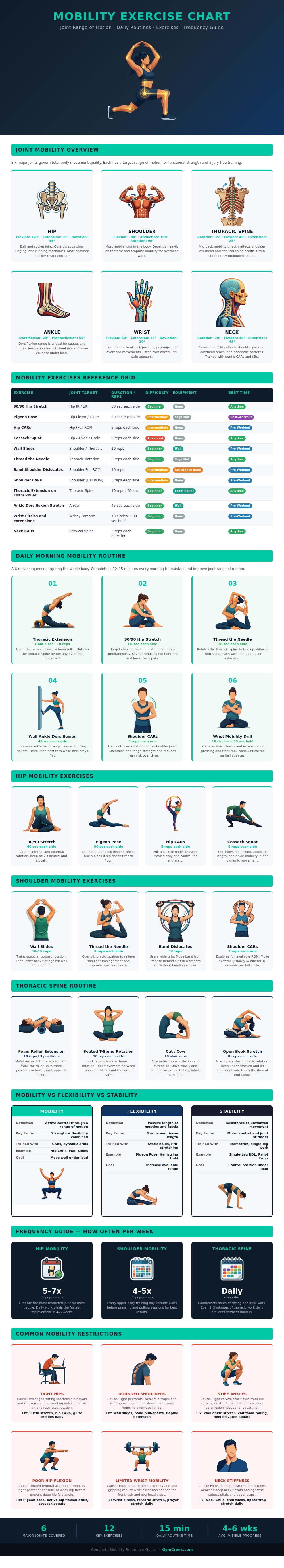 Mobility Exercise Chart