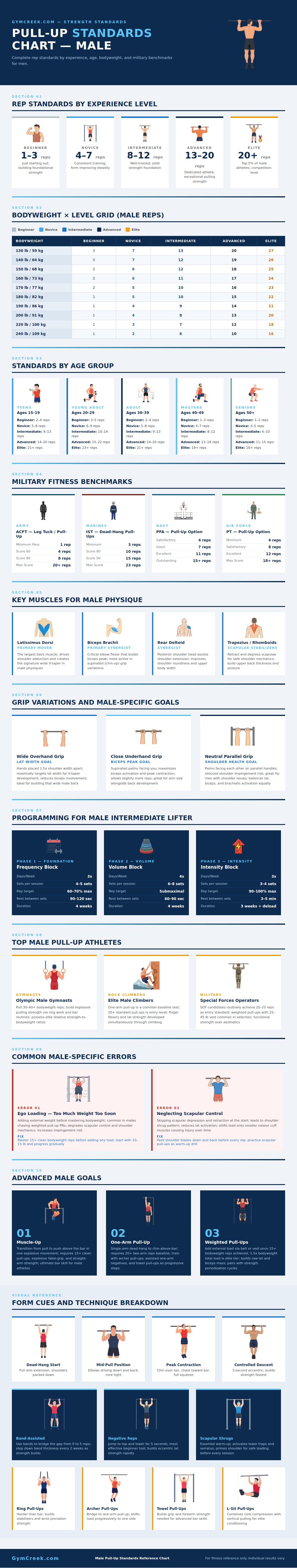 Pull Up Standards Chart Male