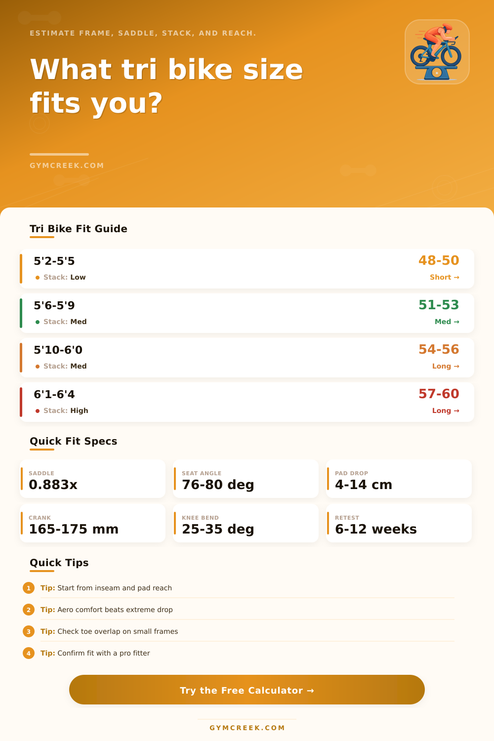 Triathlon Bike Size Calculator