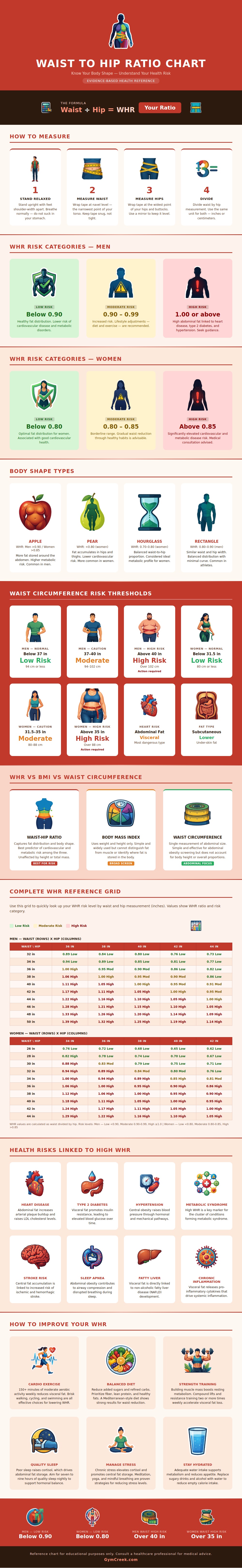 Waist To Hip Ratio Chart