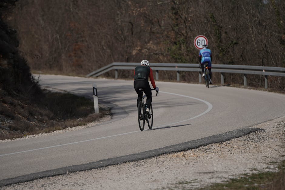 cyclist riding uphill cyclist riding uphill