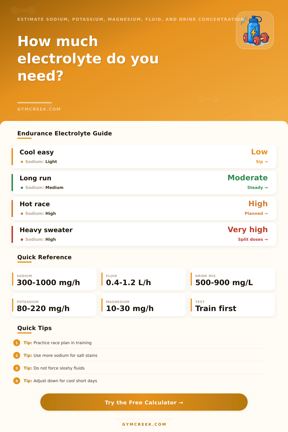 Electrolyte Intake Calculator