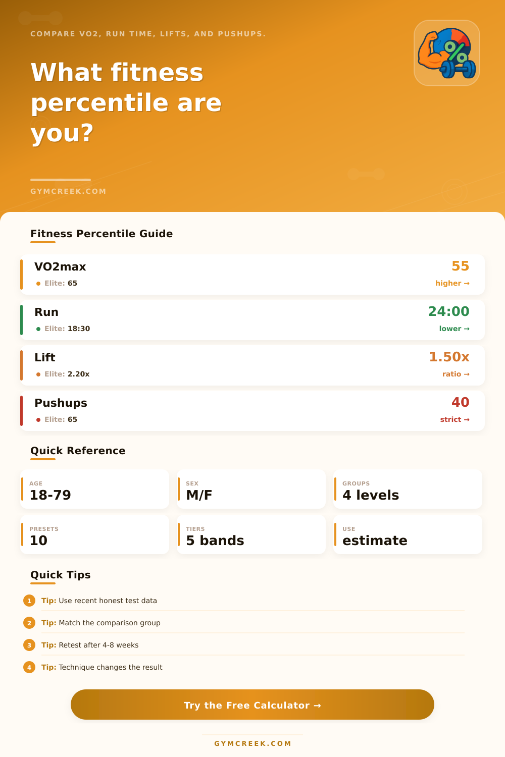 Fitness Percentile Calculator