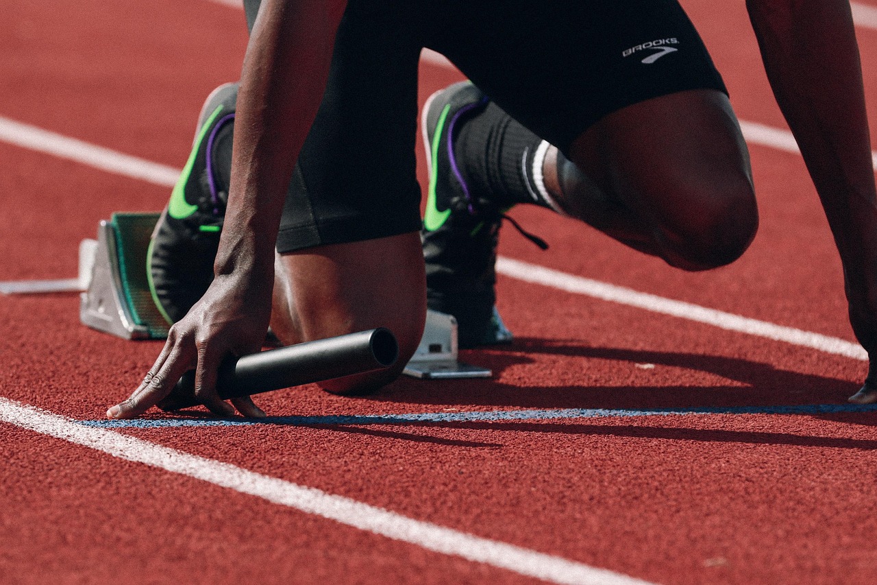 man running track man running track