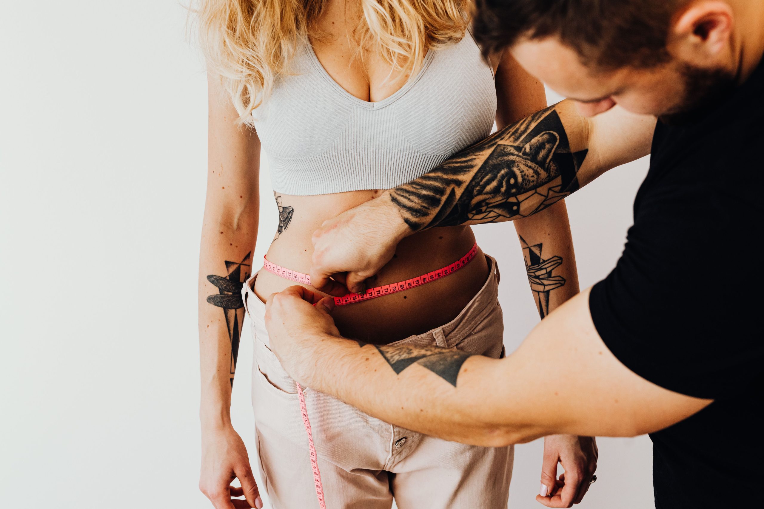 measuring waist with tape measuring waist with tape