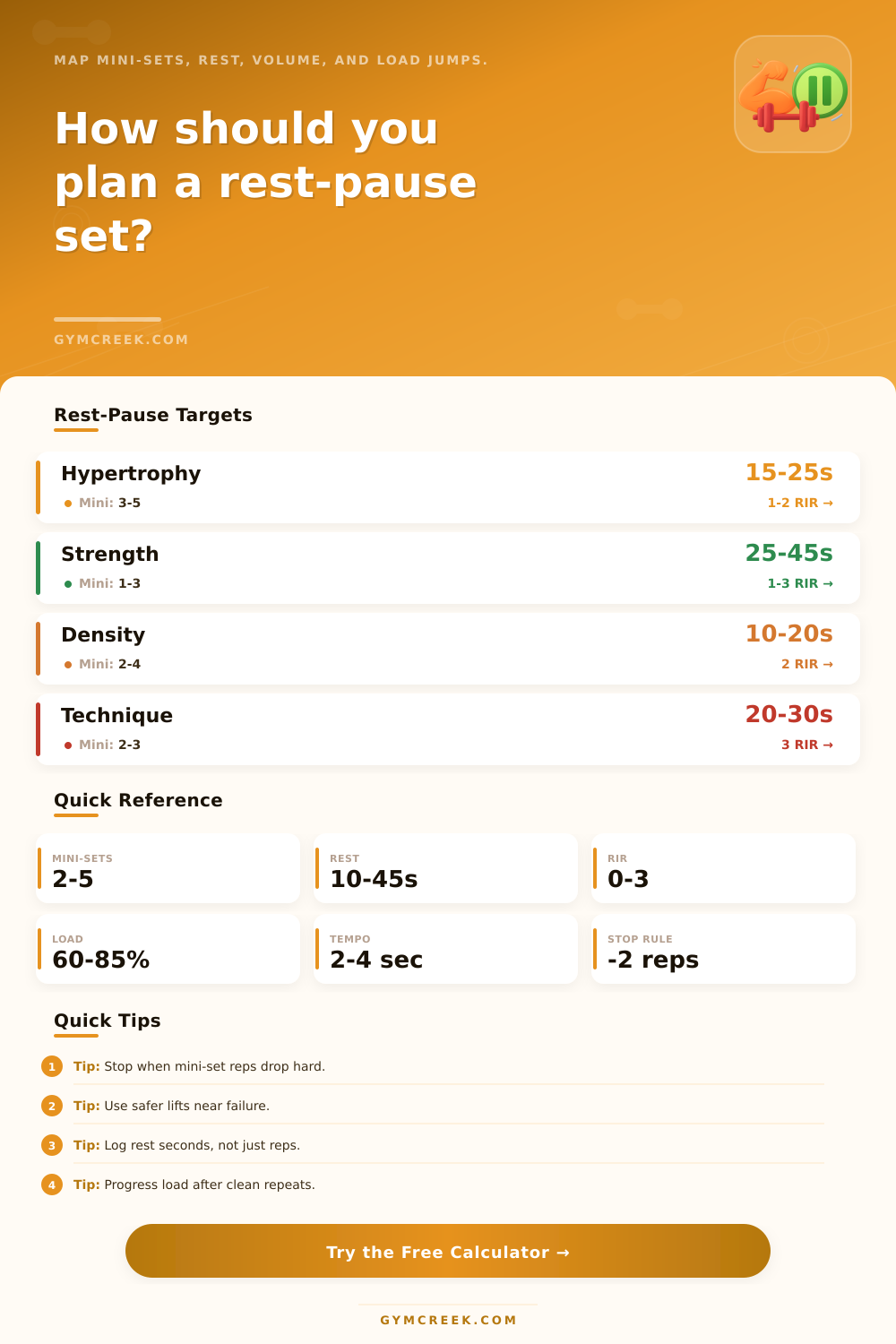 Rest Pause Set Calculator