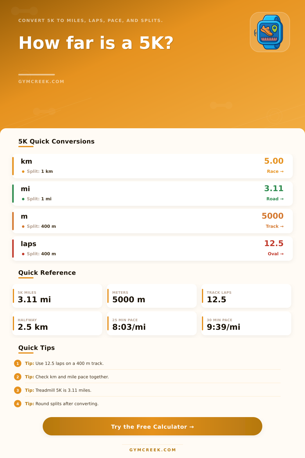 5K Distance Converter