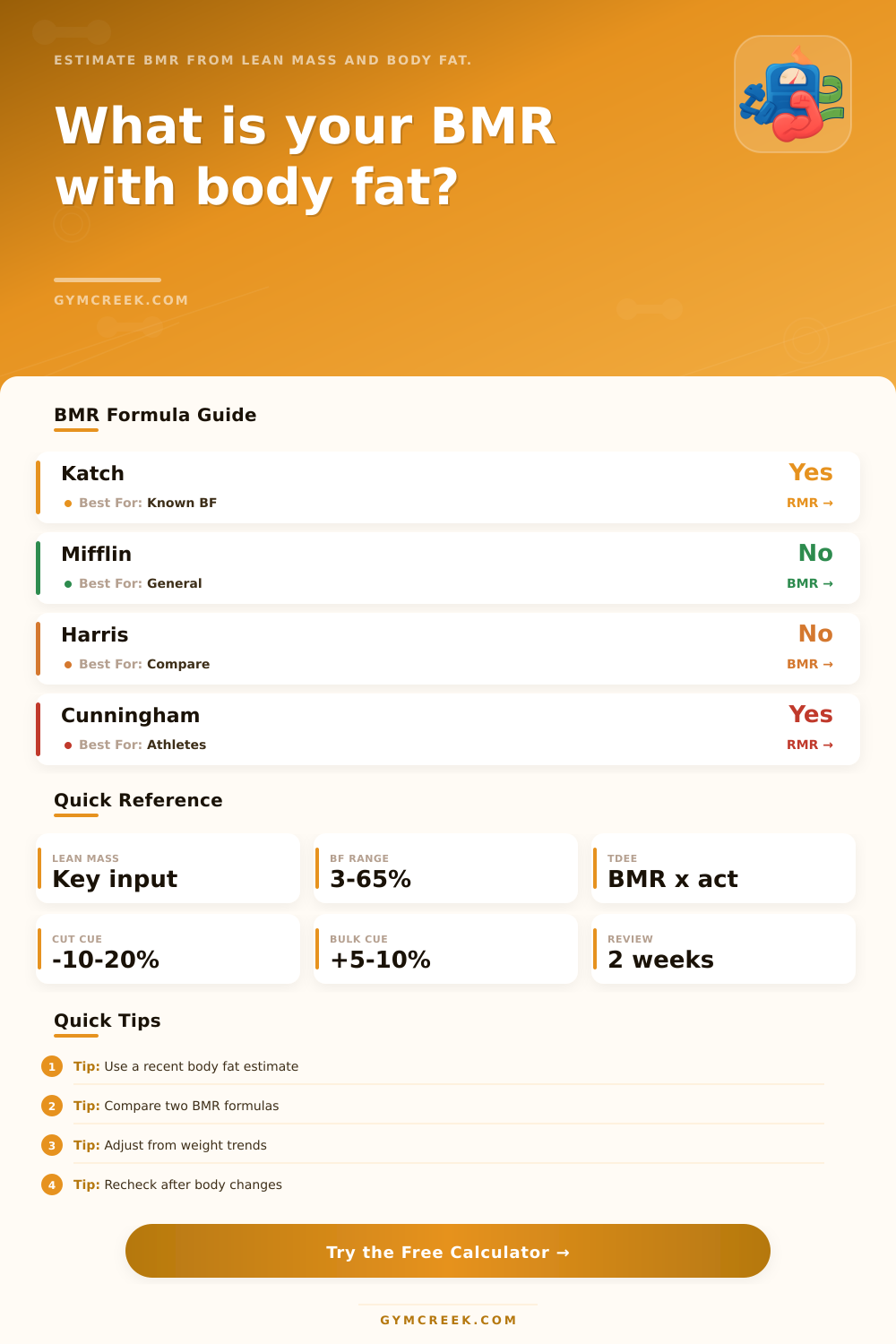 BMR Calculator With Body Fat Percentage